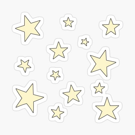 Scrapbooking Stickers Printable, Yellow Stickers Aesthetic Printable, Star Stickers Printable, Cute Yellow Stickers, Yellow Stars Aesthetic, Good Stickers, Yellow Stickers, Pastel Stickers, Stars Yellow