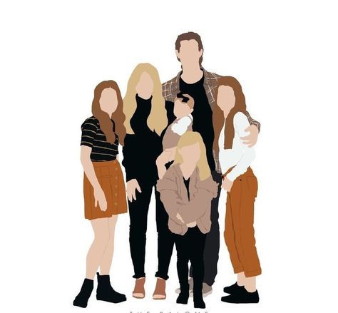 Family Drawing Illustration, Family Picture Drawing, Family Portrait Drawing, Summer Family Pictures, Family Portrait Poses, Family Drawing, Family Picture Outfits, Illustration Art Drawing, Family Illustration