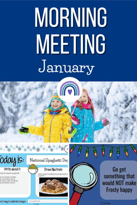 January morning meeting ! A new year a new chance to change things up in your classroom! These January morning… Meeting Games, Meeting Activities, Morning Meeting Activities, Building Classroom Community, Would You Rather Questions, Student Awards, Virtual Field Trips, Morning Meeting, Amazon Prime Day