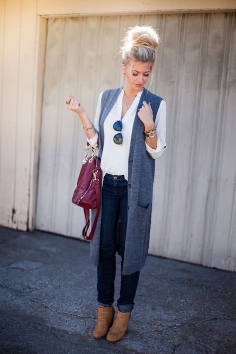 1000+ ideas about Long Vests on Pinterest | Vests, Sleeveless ... Long Sleeveless Cardigan Outfit, Sleeveless Cardigan Outfit, Long Vest Outfit, Long Knit Vest, Elle Apparel, Long Sleeveless Vest, Long Sleeveless Cardigan, Vest Outfits For Women, Long Sweater Vest