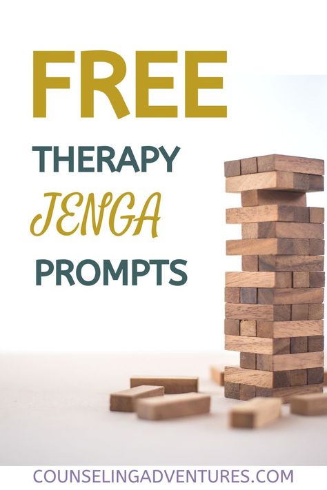 Games For Counseling, Emotion Jenga, High School Therapy Activities, School Counseling Activities Elementary, Therapy Jenga Questions, Jenga Questions Therapy, Middle School Therapy Activities, Teen Therapy Activities Mental Health, Teen Group Therapy Activities