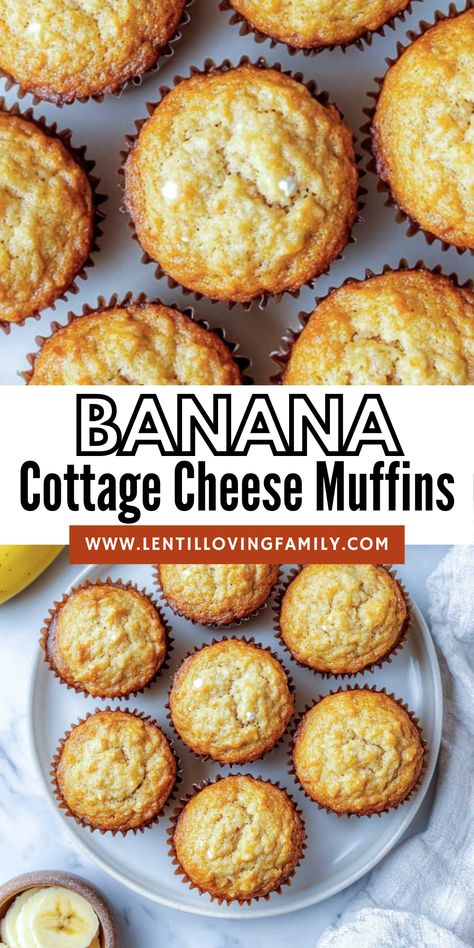 These banana cottage cheese muffins are soft, fluffy, and loaded with protein! Made with ripe bananas, creamy cottage cheese, and wholesome ingredients, they’re a nutritious grab-and-go breakfast or snack. Naturally sweetened and perfect for meal prep, these muffins stay moist for days and make a great lunchbox addition. Plus, they’re kid-friendly and freezer-friendly! Save this Pin now and bake up a batch of these high-protein banana muffins today! Banana Cottage Cheese, Cottage Cheese Bowls, Cottage Cheese Muffins, Whipped Cottage Cheese, Banana Protein Muffins, High Protein Smoothies, Cottage Cheese Pancakes, Cheese Pancakes, Grab And Go Breakfast