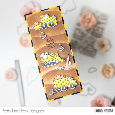 Truck Stamps, Truck Images, Girls Ripped Jeans, Construction Trucks, Tonka Truck, Kid Parties, Fun Cards, Leaf Stencil, Diary Decoration