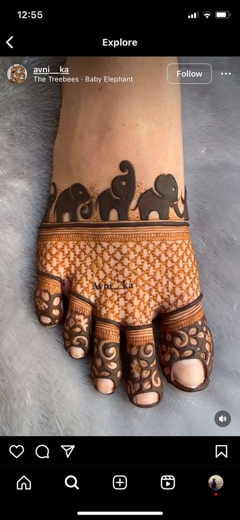 Mehendi Designs With Elephant, Animal Mehndi Designs, Simple Elephant Mehndi Designs, Simple Mehndi Designs Leg, Leg Simple Mehndi Design, Mehendi Tattoo Designs, Elephant Mehendi Design, Mahendiii Design, Elephant Mehndi