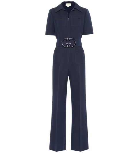 Gucci Jumpsuit, Awards Outfits, 70s Silhouette, Navy Blue Design, Denim Playsuit, Chambray Jumpsuit, Silk Jumpsuit, Cotton Jumpsuit, Short Sleeve Jumpsuits