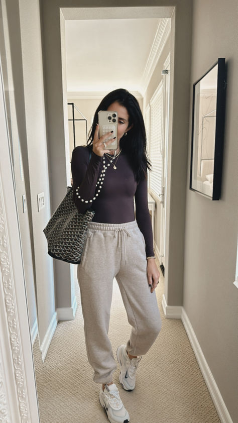 I’m just shy of 5-7” wearing the size 2 top and XS sweatpants. Use code AFLTK at checkout for 20% off my sweatpants, currently under $40🎉. For more fashion and home decor follow me @stylinbyaylin Shirt Tucked Into Sweatpants, Causal Outfits 2024, Sweatpants Outfit Aesthetic, Sweatpants Outfit, Womens Sweatpants, Pants Outfit, Style Board, Fashion Inspo Outfits, Athleisure