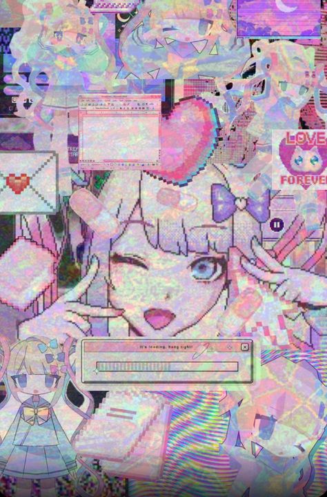 Rainbow Glitch, Glitch Core, Glitch Wallpaper, Angel Wallpaper, Glitch Art, Character Wallpaper, Tumblr Wallpaper, Kawaii Art, Phone Themes