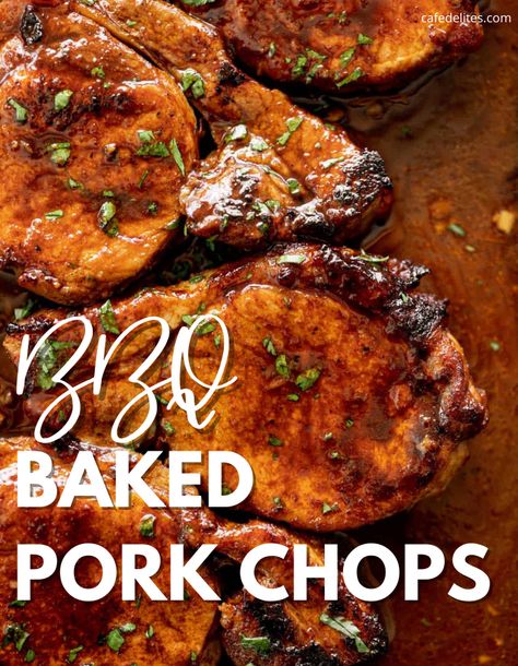 Bbq Glazed Pork Chops, Ideas For Pork Chops Easy Recipes, Oven Baked Bbq Pork Chops Boneless, Pork Chops With Baked Beans, Baked Barbecue Pork Chops Oven, Bbq Bone In Pork Chops In Oven, Easy Bbq Pork Chops In Oven, Barbecue Pork Chop Recipes, Pork Chop Recipes Bbq Oven