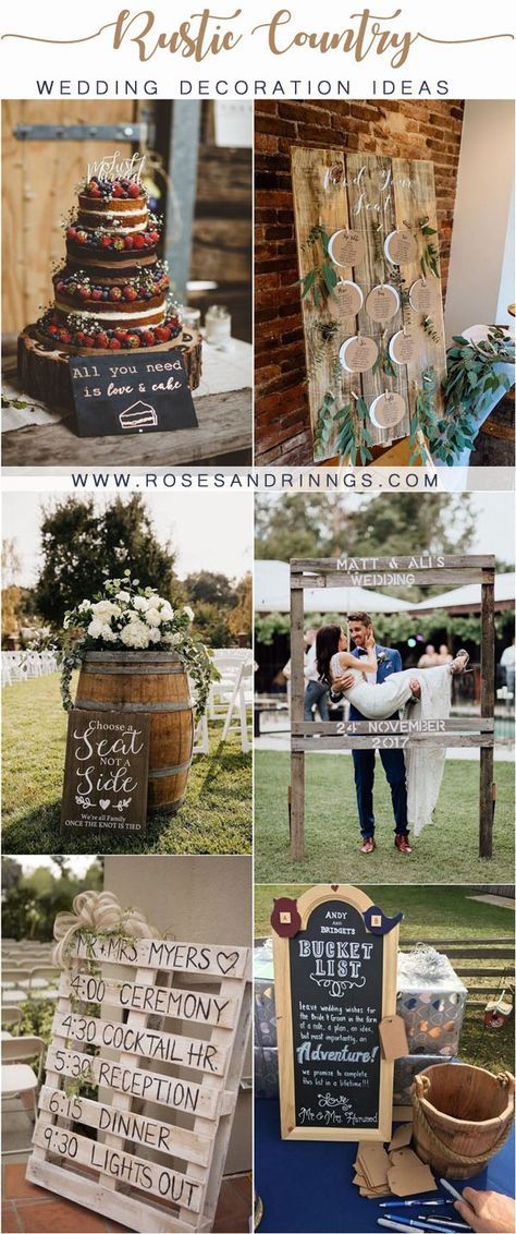 20 Rustic Country Wedding Decor Ideas | Roses & Rings - Part 2 Country And Western Wedding, Hillbilly Wedding Ideas, Country Farmhouse Wedding Decor, Rustic Vow Renewal Ideas, Rustic Farmhouse Wedding Decor, Spring Wedding Ideas Rustic Vintage, Wedding Western Theme, Old Country Wedding, Diy Western Wedding