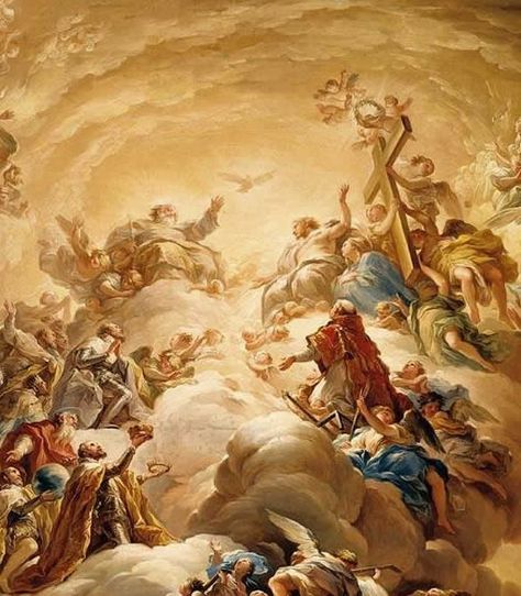 The Hound of Heaven - a poem of God's boundless love. Ceiling Painting, Rennaissance Art, Baroque Art, The Trinity, Biblical Art, Art Wallpaper Iphone, A4 Poster, Aesthetic Painting, Catholic Art