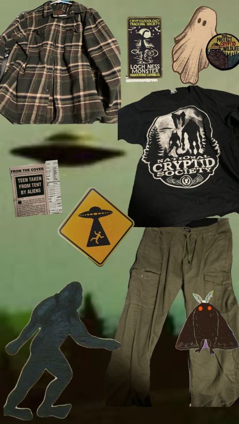 #cryptidcore #cryptid #cryptidaesthetic yes these are my actual clothes 😊 Cryptidcore Outfit Summer, Cryptid Academia Aesthetic Outfits, Summer Cryptidcore Outfits, Cryptid Clothes, Cryptidcore Outfit Male, Cryptidcore Clothes, Cryptid Academia Outfits, Cryptid Academia Aesthetic, Cryptid Outfit