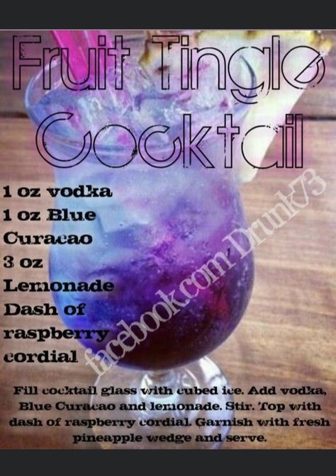 Fruit Tingle Cocktail, Acholic Drinks, Purple Drink, Lila Party, Fun Drinks Alcohol, Liquor Recipes, Cocktail Drinks Alcoholic, Party Drinks Alcohol, Mixed Drinks Alcohol