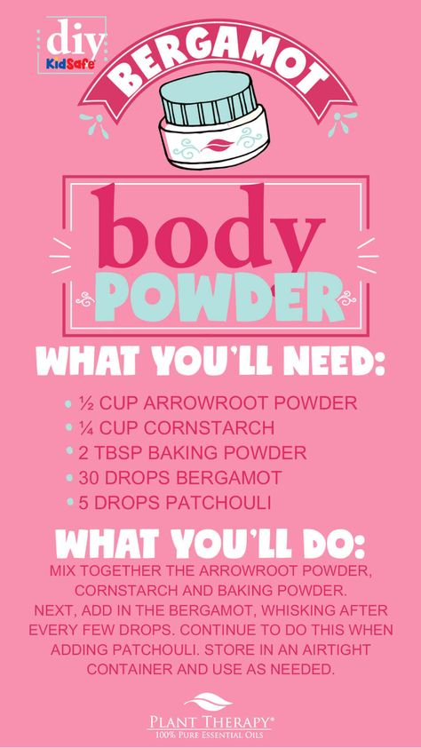 Plant Therapy Essentials: Bergamot Body Powder DIY - Everyday Essentials Bergamot Essential Oil Uses, Detox Life, Diy Lotions, Baking Therapy, Oil Therapy, Infused Waters, Skincare Diy, Body Essentials, Natural Recipes