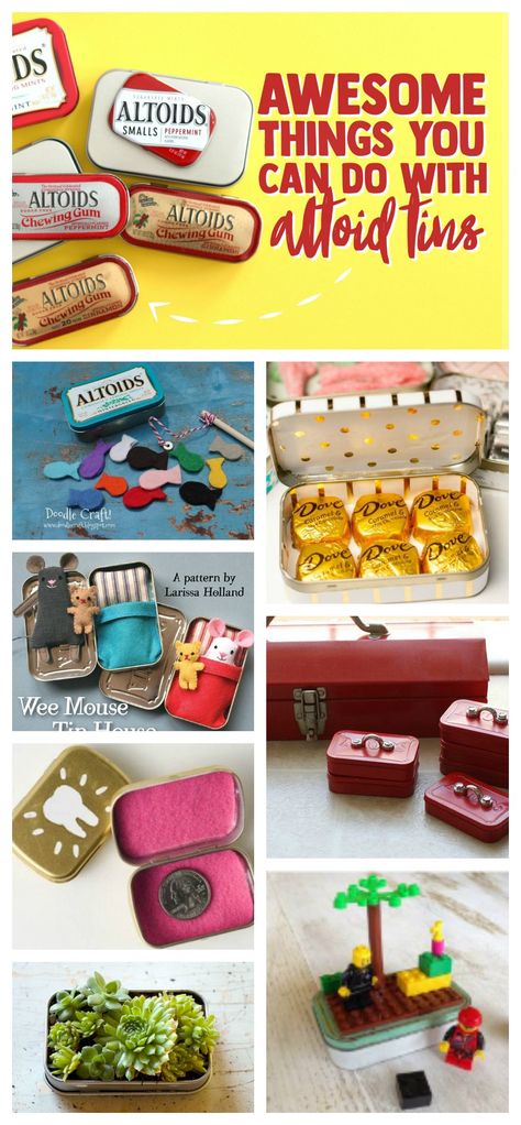 over 20 awesome things to do with an altoid tin - A girl and a glue gun Small Tins Ideas, Altoid Tin Animals, Altoid Tin Ideas Miniatures Play Sets, Crafts With Altoid Tins, Repurpose Altoid Tins, Altoid Smalls Tin Ideas, Altoid Tin Kits, Small Altoid Tin Ideas, Toys In A Tin