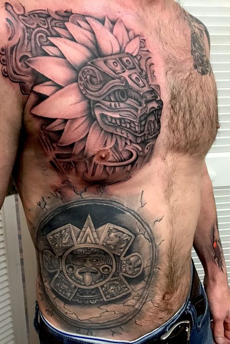 Warrior Chest Tattoo, Tattoo Pierna Hombre, Chest Tattoo Sketches, Dark Souls Tattoo, Quetzalcoatl Tattoo, Aztec Warrior Tattoo, Aztec Tattoos Sleeve, Tattoo Pierna, Lion Art Tattoo