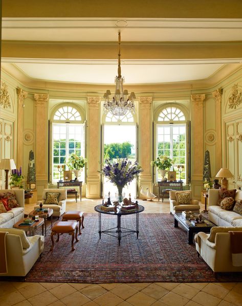 See more of Timothy Corrigan, Inc.'s Château du Grand-Lucé on 1stdibs French Chateau Interiors, Timothy Corrigan, Famous Interiors, Traditional Design Living Room, Chateaux Interiors, Chateau Style, French Country Living Room, Neoclassical Architecture, American Interior