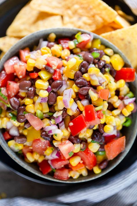 Black Bean Corn Salsa Taco Corn, Corn Black Bean Salsa, Bean Corn Salsa, Chipotle Corn Salsa, Black Bean And Corn Salsa, Corn Bean Salsa, Vegetarian Burrito, Black Bean Corn Salsa, Blue Cheese Burgers