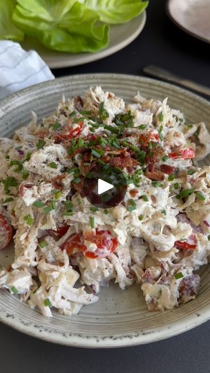 133K views · 27K reactions | Have you tried my popular high-protein BLT Chicken Salad recipe. ⭐️⭐️⭐️⭐️⭐️

Like this post and comment “HEALTHY” to have links to the recipe and tools / ingredients used sent to your inbox. (Instagram only) 

Perfect for meal prep, lmk if you give this healthy, easy recipe a try! 

#protein #chickensalad #salad #easyrecipes #mealprep #healthyfood #highprotein #bacon #blt #freshfood | Sarah Thomas Healthy Blt, High Protein Chicken Salad, Blt Chicken Salad, Blt Chicken, Bacon Blt, Healthy Easy Recipe, Chicken Blt, Healthy Chicken Salad Recipe, Ww Dinner