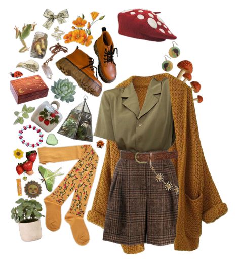 Entangled Life outfit ideas | #mushrooms #cottagecore #aesthetic School Cottagecore Outfits, Cottagecore Halloween Outfits, Cottagecore Outfits Mushroom, Cottagecore Women Fashion, Retro Cottagecore Outfits, Cottagecore Punk Outfits, Cottage Core Mushroom Outfit, Mushroomcore Aesthetic Outfits, Mushroom Cottagecore Outfit