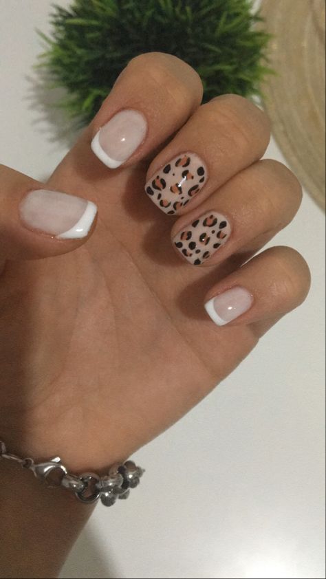 Woman Nails Classy, Cute Animal Print Nails, Cherry On Nails Design, Puppy Paw Nails, Easy Leopard Nails, Short Nail Ideas For School, Short Square Cheetah Nails, Super Short Nails Acrylic, Square Nail Ideas Short