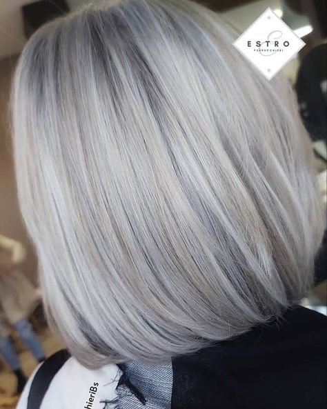 Silver Hair With Lowlights, White Gray Hair Color, Grey Hair Ideas, Silver Hair Color Short, Silver Hair Color Ideas, Silver Hairstyles, Hairstyle Aesthetic, Ash Balayage, Grey Hair Color Silver