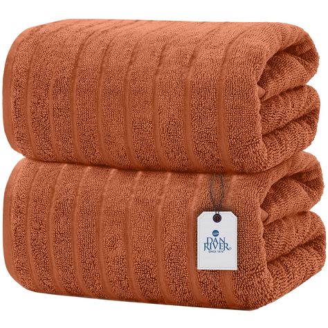 PRICES MAY VARY. ✅ 𝐒𝐩𝐞𝐞𝐝 𝐁𝐫𝐞𝐚𝐤𝐞𝐫 𝐃𝐞𝐬𝐢𝐠𝐧: Check out our cool new Dan River bath sheets we're made from 100% ring-spun cotton, and we've added a special Speed Breaker Design to make them look modern and stylish. The unique pattern not only makes them stand out but also keeps them super absorbent and soft, just the way you like it. So, you get the best of both worlds – a trendy look and the cozy feel you love in your bath sheets. Upgrade your bathroom with an awesome new design on Our bath sheets. ✅ 𝐒𝐨𝐟𝐭 𝐀𝐧𝐝 𝐋𝐚𝐫𝐠𝐞 𝐁𝐚𝐭𝐡 𝐓𝐨𝐰𝐞𝐥: Our premium-quality big towels boast an oversized and extra-large design, ensuring you have sufficient coverage and comfort. Crafted with care, our bath sheets are manufactured using 100% ring-spun cotton, making them soft to the to