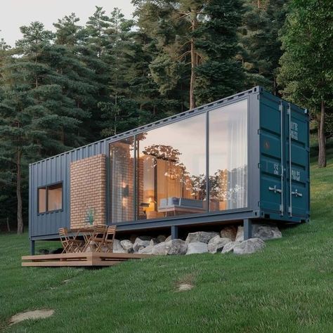 Shipping Container Sheds, Tiny Mobile House, Farm Cabin, Tiny Container House, Shipping Container Home Designs, Airbnb House, Concrete Buildings, Container Buildings, Container Architecture