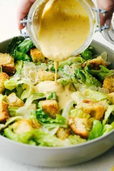 Authentic Caesar Dressing Caesar Recipe, Ceasar Dressing, Caesar Salad Dressing Recipe, Caesar Dressing Recipe, Greek Salad Dressing, Salad Dressing Recipe, Resep Salad, Caesar Salad Dressing, Caesar Salad Recipe