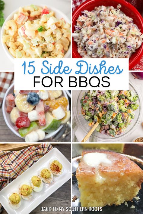 Summer is here and it's time to make some easy side dishes for a BBQ. You will be the hit of summer parties with your cookout when you share these recipes! Cold Bbq Side Dishes, Side Dishes For A Cookout, Quick And Easy Side Dishes For Bbq, Sides For Barbeque, Summer Cookout, Summer Side Dishes For Bbq, Easy Cookout Side Dishes, Cheap Bbq, Healthy Cookout