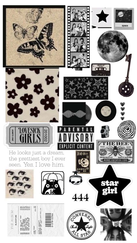 Phone Cover Stickers, Alfabet Font, Y2k Stickers, Cover Stickers, Black And White Stickers, Scrapbook Printing, Iphone Case Stickers, Scrapbook Book, Collage Phone Case