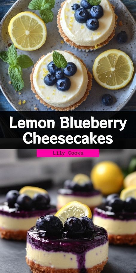 Lemon Blueberry Mini Cheesecakes with Streusel Topping | Perfect Cozy Dessert Recipe Discover the perfect blend of zesty lemon and sweet blueberries with these mini cheesecakes topped with crunchy streusel! Ideal for a cozy evening, these delightful desserts are easy to make, only take 45 minutes, and are sure to impress your family and friends. Enjoy a burst of flavor in every bite! #LemonBlueberryCheesecakes #MiniDesserts #FallBaking ..... Cheesecake Topping, Lemon Blueberry Cheesecake, Blueberry Topping, Cheesecake Toppings, Streusel Topping, Lemon Cheesecake, Mini Cheesecakes, Blueberry Cheesecake, Fall Baking