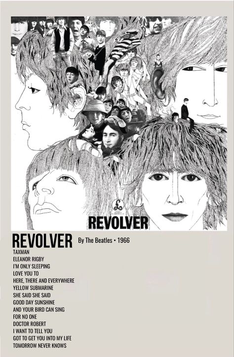 minimal polaroid album poster for the beatles, revolver The Beatles Minimalist Poster, The Beatles Music Poster, Polaroid Albums, The Beatles Revolver, Earl Cave, Beatles Wallpaper, Beatles Poster, Beatles Albums, Minimalist Music