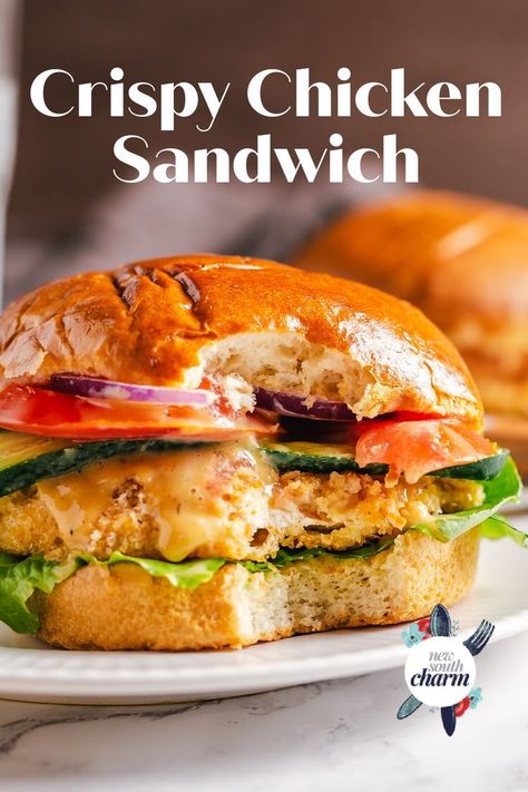 Crispy Chicken Sandwiches are a just like you get at your favorite restaurant. But, because they are homemade they are a healthier, fresher version you can enjoy anytime. Crispy Chicken Sandwich, Easy Fast Dinner Recipes, Crispy Chicken Sandwiches, Fast Easy Dinner, Healthy Sandwich Recipes, Chicken Sandwich Recipes, Chicken Sandwiches, Fast Dinners, Best Chicken Recipes