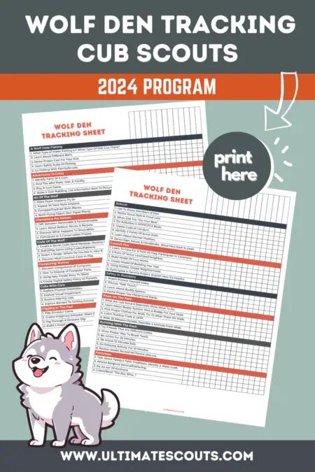 Wolf Den Tracking Worksheet 2024 – Ultimate Scouts Cub Scout Wolf Den Activities, Wolf Scout Activities, Cub Scouts Wolf, Wolf Scouts, Wolf Den, Parenting Organization, Scout Activities, Camping List, Scout Leader