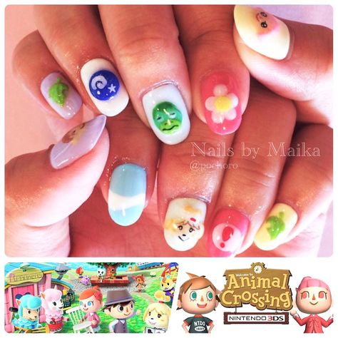 Animal Crossing Nails, Cute Simple Nails, Simple Nails, Nail Ideas, Animal Crossing, Nail Designs, Nails