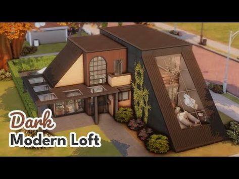 (1566) Dark Modern Loft ☕ The Sims 4 Speed Build - YouTube Modern Loft House Exterior, Loft House Exterior, Modern Loft House, Sims 4 Loft, Sims 4 Speed Build, Dark Modern, Loft House, Modern Loft, Industrial House