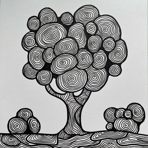 Perla Schippers (@liefsperla) • Instagram-foto's en -video's Zentangle Tree, Tree Doodles, Doodle Art Letters, Doddle Art, Doodle Art Flowers, Doodle Doodle, Zen Doodles, Tree Drawings Pencil, Doodle Art Journals