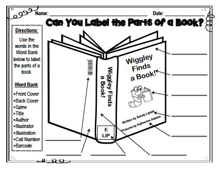 I love the beginning of the year, and teaching the Parts of a Book is one of my favorite lessons to do.  I had previously created an activity where students actually help me MAKE a book, and then we reviewed the vocabulary on a large interactive poster.  (You can read about that activity here.)...  Read more Book Care Lessons, Book Lessons, Interactive Poster, Library Resources, Library Lesson Plans, Library Games, Book Care, Parts Of A Book, Make A Book