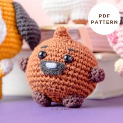 Bt21 Crochet Pattern, Bt21 Crochet, Shooky Bt21, Fun Crochet Projects, Small Business Ideas, Half Double Crochet, Slip Stitch, Amigurumi Crochet, Cute Crochet