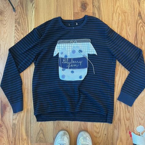 MaggsRags.com! ⭐️ Live RIGHT NOW! Shirt Patchwork, Patchwork Clothes, Diy Sweater, Blueberry Jam, Dream Outfits, Thrift Flip, Deep Winter, Maximalism, Hand Embroidery Art