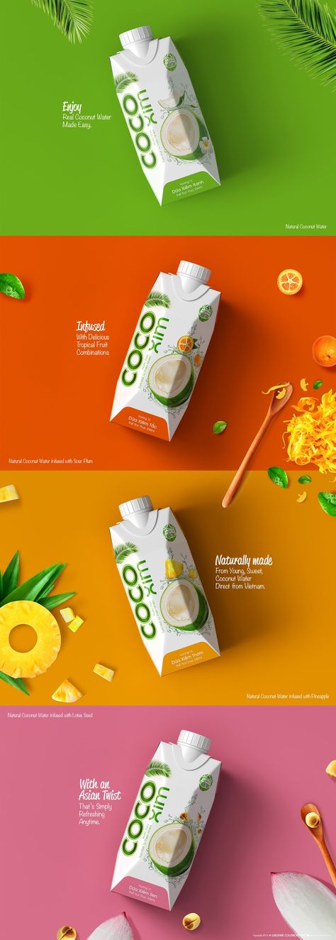 CocoXim Coconut Water on Packaging of the World - Creative Package Design Gallery Sour Plum, Mises En Page Design Graphique, Fruit Combinations, Healthy Nutrition Plan, Water Packaging, Packaging Designs, Poster Layout, 140 Pounds, Good Health Tips