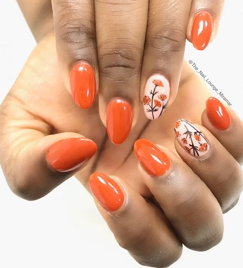 Fall autumn flowers nail art design Autumn Flower Nail Art, Fall Nail Flower Designs, Marigold Nail Art, Fall Flower Nail Designs, Marigold Nails, Fall Flower Nails, Mum Nails, Halloween Toe Nails, Night Nails