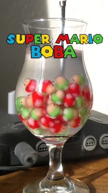 Easy As Try on Instagram: "Can you believe it's been a year since I made this? To this day it is still one of my favorite videos! This is based on Taiwanese tapioca boba pearls, which are usually served in milk tea. I only did Italian soda to try and fit the Mario theme, so if you make this at home, I recommend serving in a milk tea ♥️🧋 #supermario #boba #homemadeboba #supermariomovie #videogames #easyastry" Tapioca Boba, Boba Recipe, Mario Theme, Fun Drink Recipe, Bubble Tea Recipe, Boba Pearls, Italian Soda, Kawaii Cooking, Refreshing Drinks Recipes