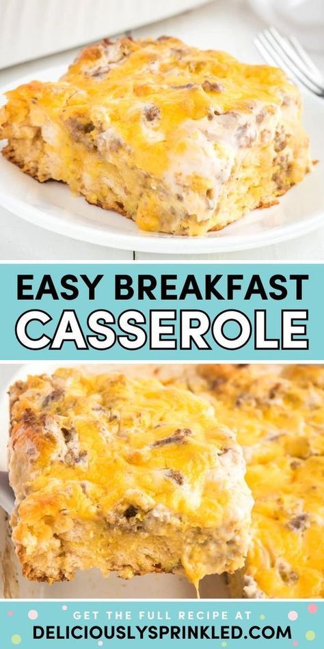 Need an easy school breakfast idea? Start your mornings with this breakfast casserole! The whole family will love this egg casserole with biscuits, sausage, gravy, and cheese. Plus, this simple back to school recipe comes with make ahead and overnight options! Easy School Breakfast, Christmas Brunch Menu Ideas, Easter Sunday Breakfast, Casserole With Biscuits, Food On A Plate, Christmas Brunch Menu, Warm Comfort Food, Sausage Egg Casserole, Brunch Menu Ideas