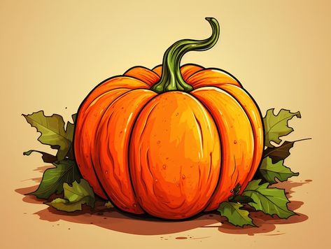 Photo beautiful illustration of vibrant ... | Premium Photo #Freepik #photo Vegetable Drawing, Painting Pumpkin, Classy Tattoos, Beautiful Illustration, Fall Printables, Paper Flower Wall, Photo Beautiful, Stained Glass Panels, Drawing Skills