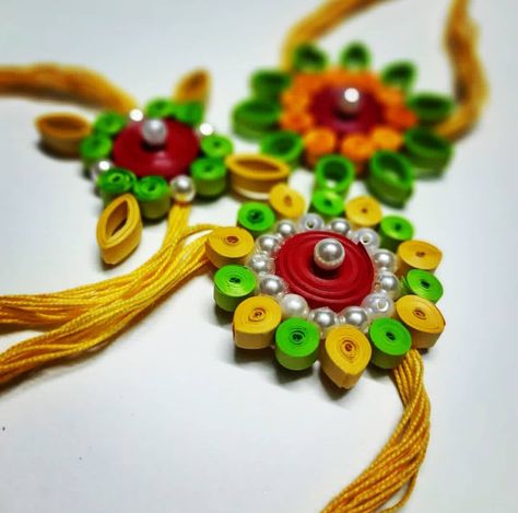 #rakhi #quilling #handmade #day Quilling Rakhi Handmade, Rakhi Designs Handmade Unique, Rakhi Designs Handmade Unique Diy, Rakhi Designs Handmade, Quilling Rakhi, Rakhi 2024, Handmade Rakhi Designs, Rakhi Making, Handmade Rakhi