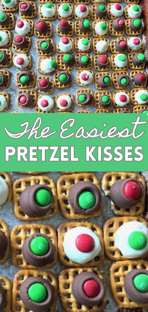 Easy Pretzel Hershey Kiss Recipe - Lauren Kelly Nutrition Chocolate Kiss Pretzel Bites, Pretzel Kisses And M&ms Recipe, Pretzel Snaps Hershey Kiss, Pretzel Squares With Hershey Kisses, Hershey Kiss Pretzel Bites, Hersey Kisses Pretzel, Hershey Kiss Pretzels Recipe, Christmas Pretzels With Hershey Kisses, Pretzel Kiss M&m Recipe