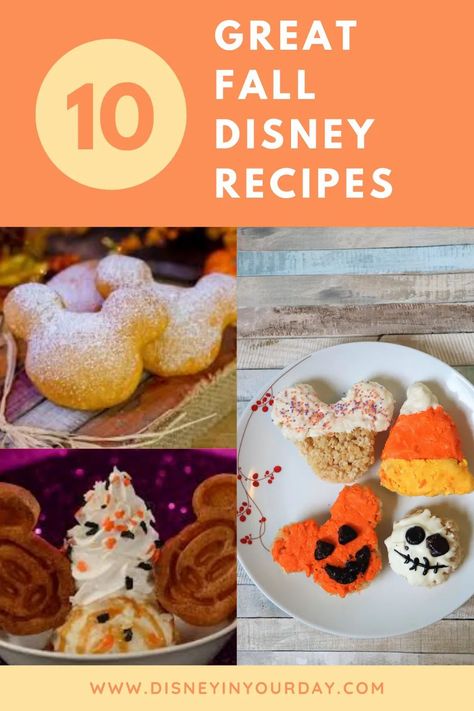 The best fall Disney recipes from the parks - Disney in your Day. Love the flavors of fall? If you're after pumpkin, apple, butternut squash, and more great fall recipes with a little Disney magic you'll find some of the best here! Disney Halloween Recipes, Disney Thanksgiving Food, Disney Halloween Snacks, Making Food From Disney Movies, Disney World Halloween Food, Disney Christmas Treats, Disneyland Holiday Food, Disney Party Foods, Disney Dessert Recipes