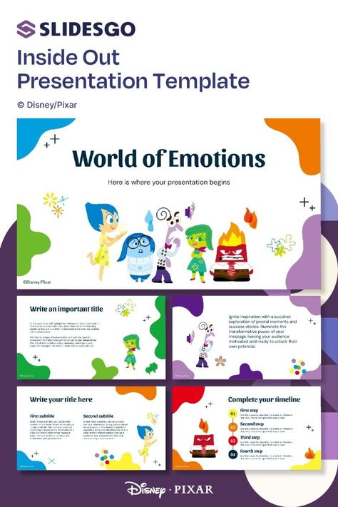 This template is perfect for creating presentations about the Pixar film, Inside Out. It includes slides with character descriptions, plot summaries, and discussion questions. Perfect for teachers, students, and fans of the 3d Ui, Character Descriptions, Canva Presentation, Binder Cover Templates, Free Powerpoint Presentations, Presentation Design Layout, Pixar Films, Interactive Presentation, Disney Inside Out