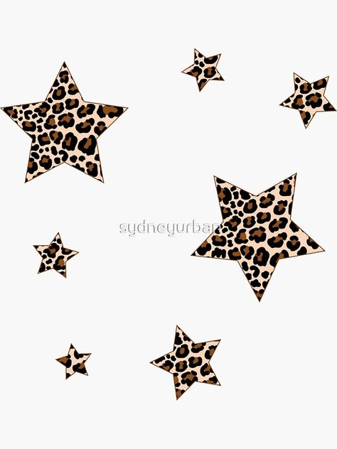 "Cheetah Stars Pack" Sticker for Sale by sydneyurban College Board, Little Doodles, Cheetah Print, Independent Artist, Doodles, Graphic Tshirt, Paintings, Magazine, Collage